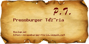 Pressburger Tíria névjegykártya